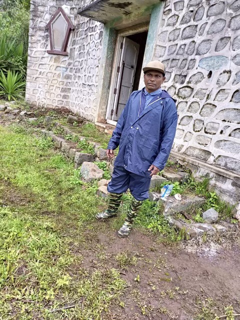 Pastor Paul Joseph at original abandoned church in India forest tribal country