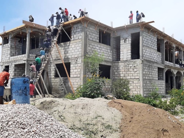 Working on construction of the new orphanage in Gonaives,  Haiti.  -2014
